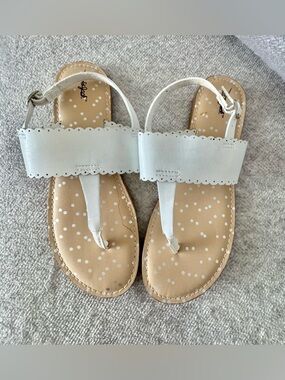 Cat & Jack White Ankle-Strap Buckle Sandals